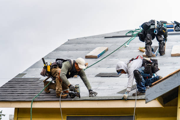 Professional Gutter Installation technician working in Newhall, IA